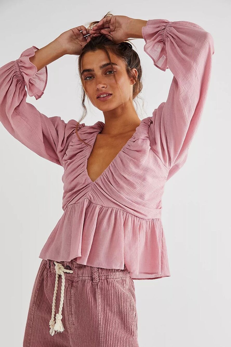 Free People Daia Top In Mountain Flower Pink Size L